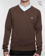 Fred Perry Brown Wool V-Neck