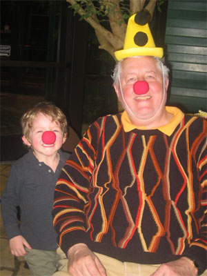 grandpa and grandson clown