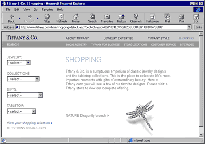 HTML shopping home page